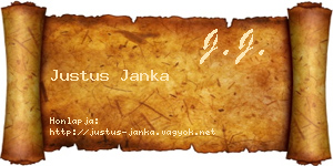 Justus Janka névjegykártya